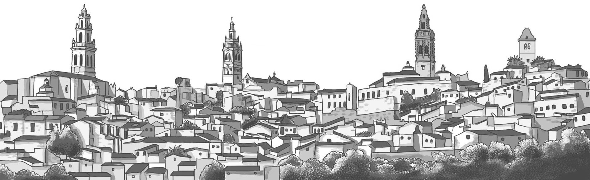 Dibujo panorámica de Jerez